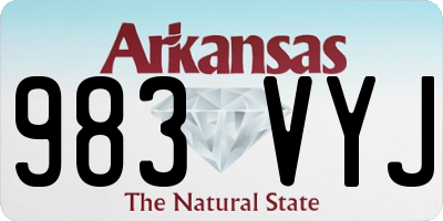 AR license plate 983VYJ