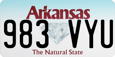 AR license plate 983VYU