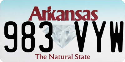 AR license plate 983VYW