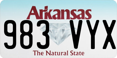 AR license plate 983VYX