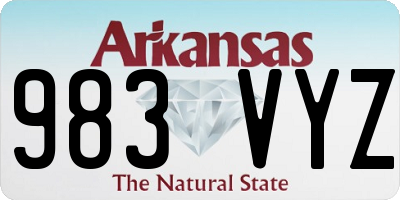 AR license plate 983VYZ