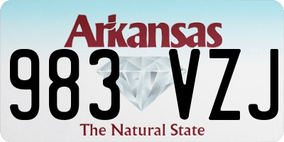 AR license plate 983VZJ