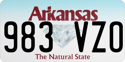 AR license plate 983VZO