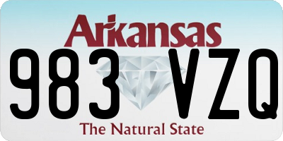 AR license plate 983VZQ