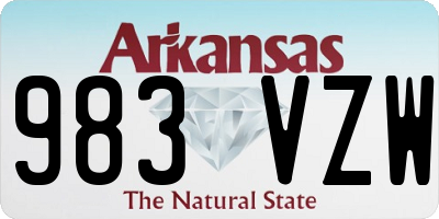 AR license plate 983VZW