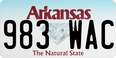 AR license plate 983WAC