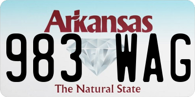 AR license plate 983WAG