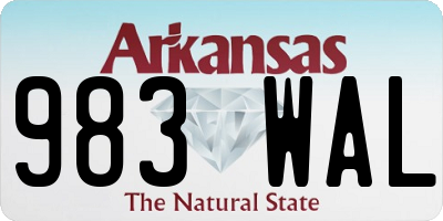 AR license plate 983WAL