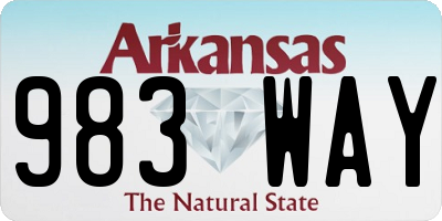 AR license plate 983WAY