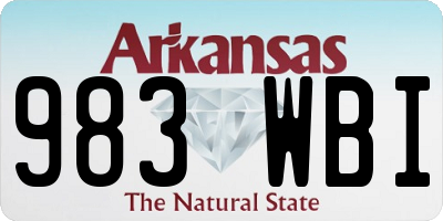 AR license plate 983WBI