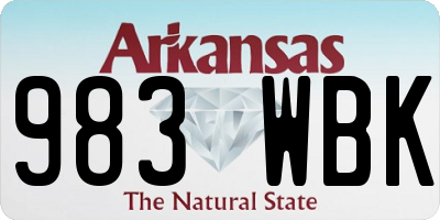 AR license plate 983WBK