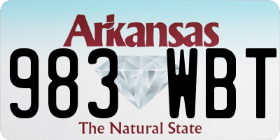AR license plate 983WBT
