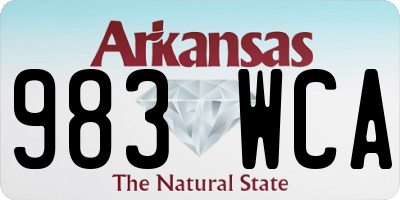AR license plate 983WCA