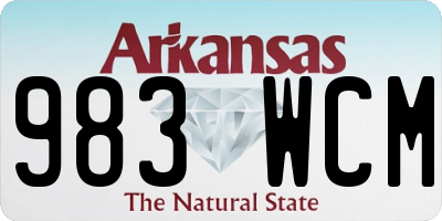 AR license plate 983WCM