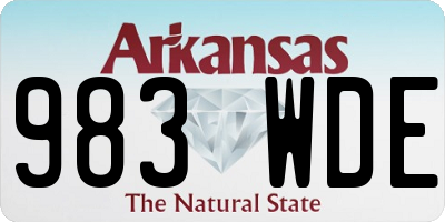 AR license plate 983WDE