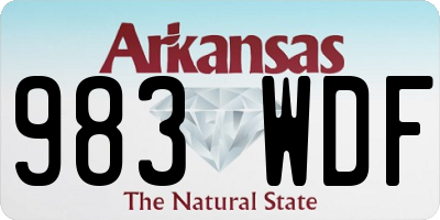 AR license plate 983WDF
