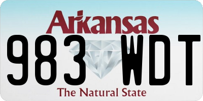 AR license plate 983WDT