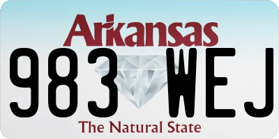 AR license plate 983WEJ