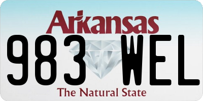 AR license plate 983WEL
