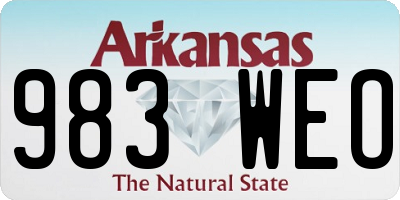 AR license plate 983WEO