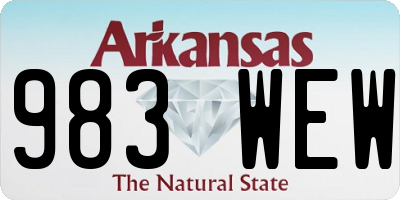AR license plate 983WEW