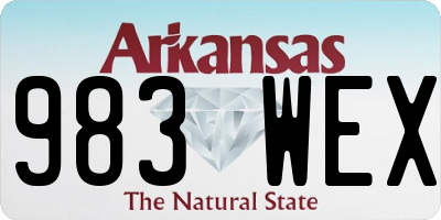 AR license plate 983WEX
