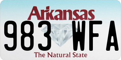 AR license plate 983WFA