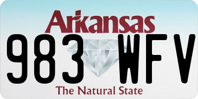 AR license plate 983WFV