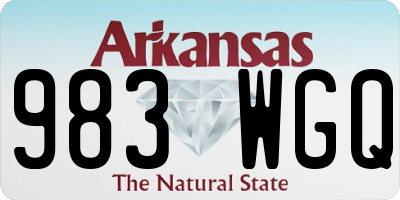 AR license plate 983WGQ