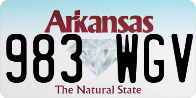AR license plate 983WGV