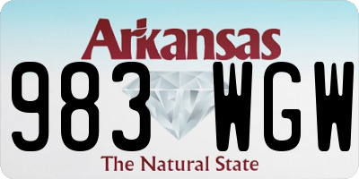 AR license plate 983WGW