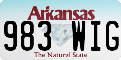 AR license plate 983WIG