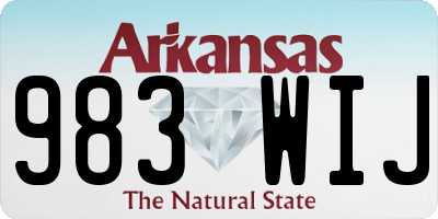 AR license plate 983WIJ