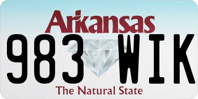 AR license plate 983WIK