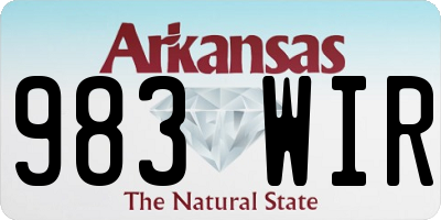 AR license plate 983WIR
