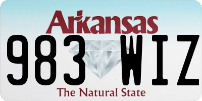 AR license plate 983WIZ