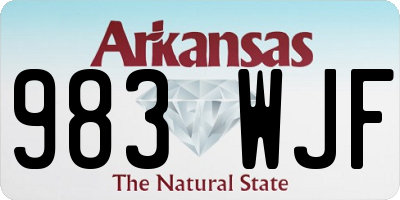 AR license plate 983WJF