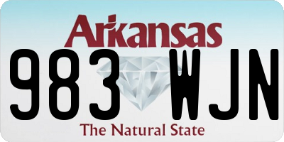 AR license plate 983WJN