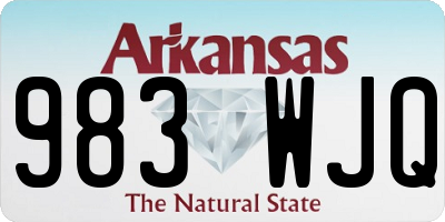AR license plate 983WJQ