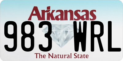 AR license plate 983WRL