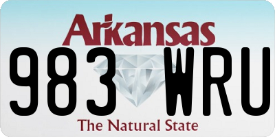 AR license plate 983WRU