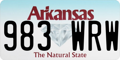 AR license plate 983WRW