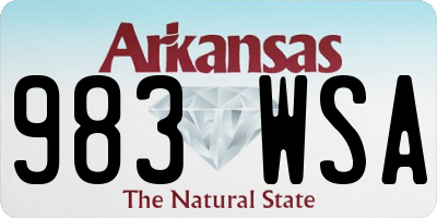 AR license plate 983WSA