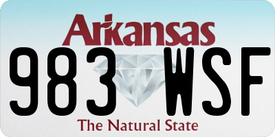 AR license plate 983WSF