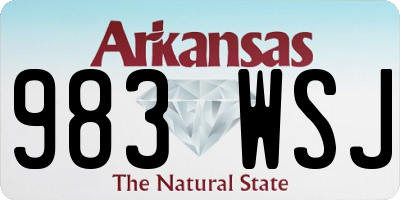 AR license plate 983WSJ