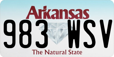 AR license plate 983WSV