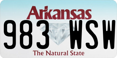 AR license plate 983WSW