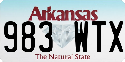 AR license plate 983WTX