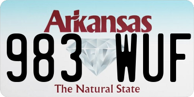 AR license plate 983WUF
