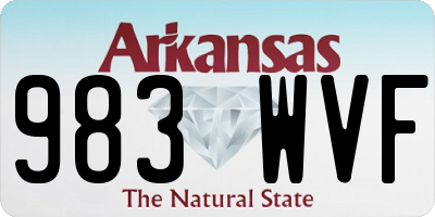 AR license plate 983WVF
